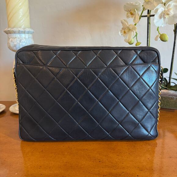 CHANEL Quilted Matelassé CC Lambskin Fringe Chain Bag Black - Picture 5 of 15